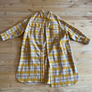 Isabel Marant Etoile "Fontia" yellow long plaid coat - 0SFM